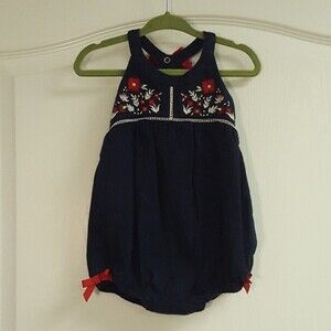 Tommy Bahama Navy Embroidered Boho Romper